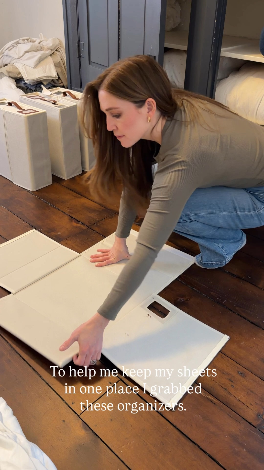 Organizing my linen closet with these sheet organizers. They zip and Velcro closed and hold their shape! #organizing #closetorganizer

#LTKU #LTKHome