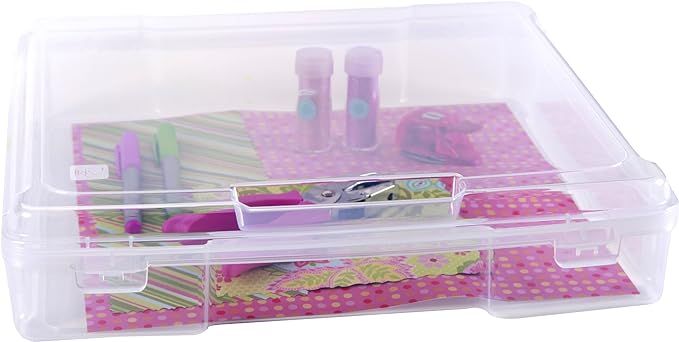 IRIS USA SBC-350E Portable Project and Scrapbook Case for 12" x 12" paper, Holds 12"x12", Clear c... | Amazon (US)
