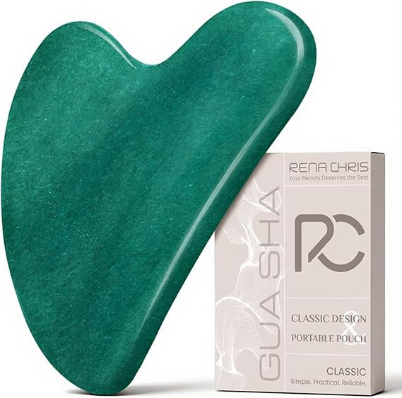 Rena Chris Gua Sha Facial Tools: Jade Stone Guasha Tool for Face Acupuncture Therapy, Facial Mass... | Amazon (US)