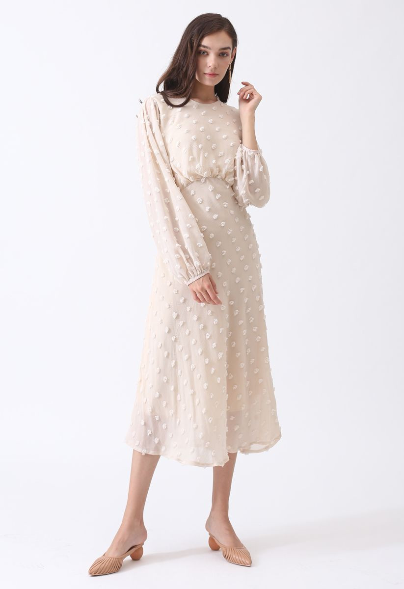 Cotton Candy Sheer Maxi Dress in Cream | Chicwish