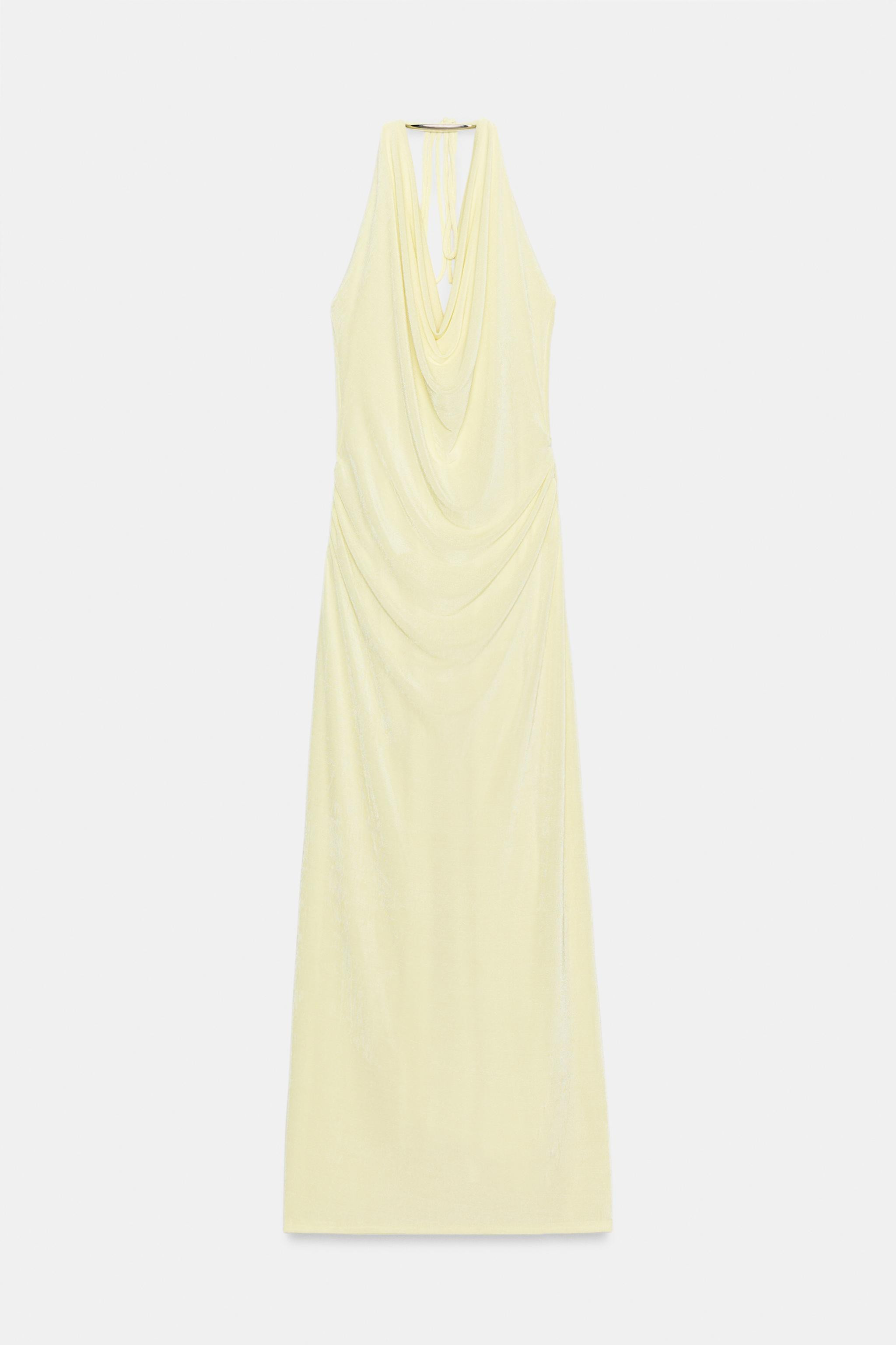 LONG HALTERNECK DRESS WITH APPLIQUÉ | Zara UK