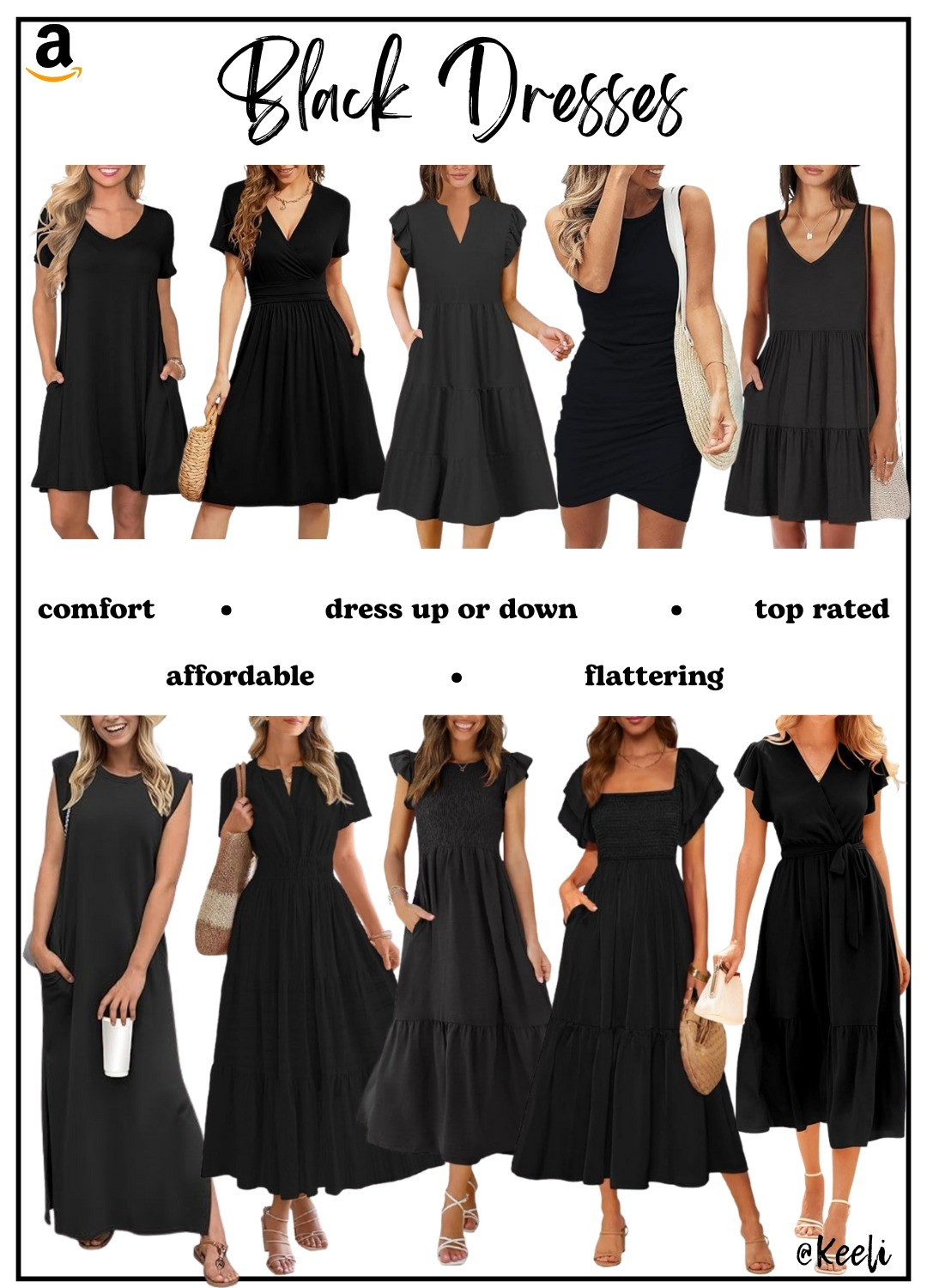 🖤 The perfect black dress does exist and it’s affordable, flattering, and top-rated. Whether you need a casual midi or an elevated wedding guest look, these dresses are versatile closet staples. Sizes S–XXL.🖤black dress, little black dress, amazon fashion, wedding guest dress, summer dress, classic black, casual black dress, mom style, flattering dresses, wardrobe essentials

#LTKFindsUnder50 #LTKStyleTip #LTKMidsize