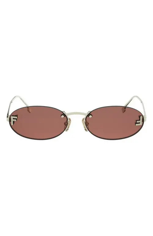 'Fendi First 54mm Oval Sunglasses in Gold /Bordeaux at Nordstrom | Nordstrom
