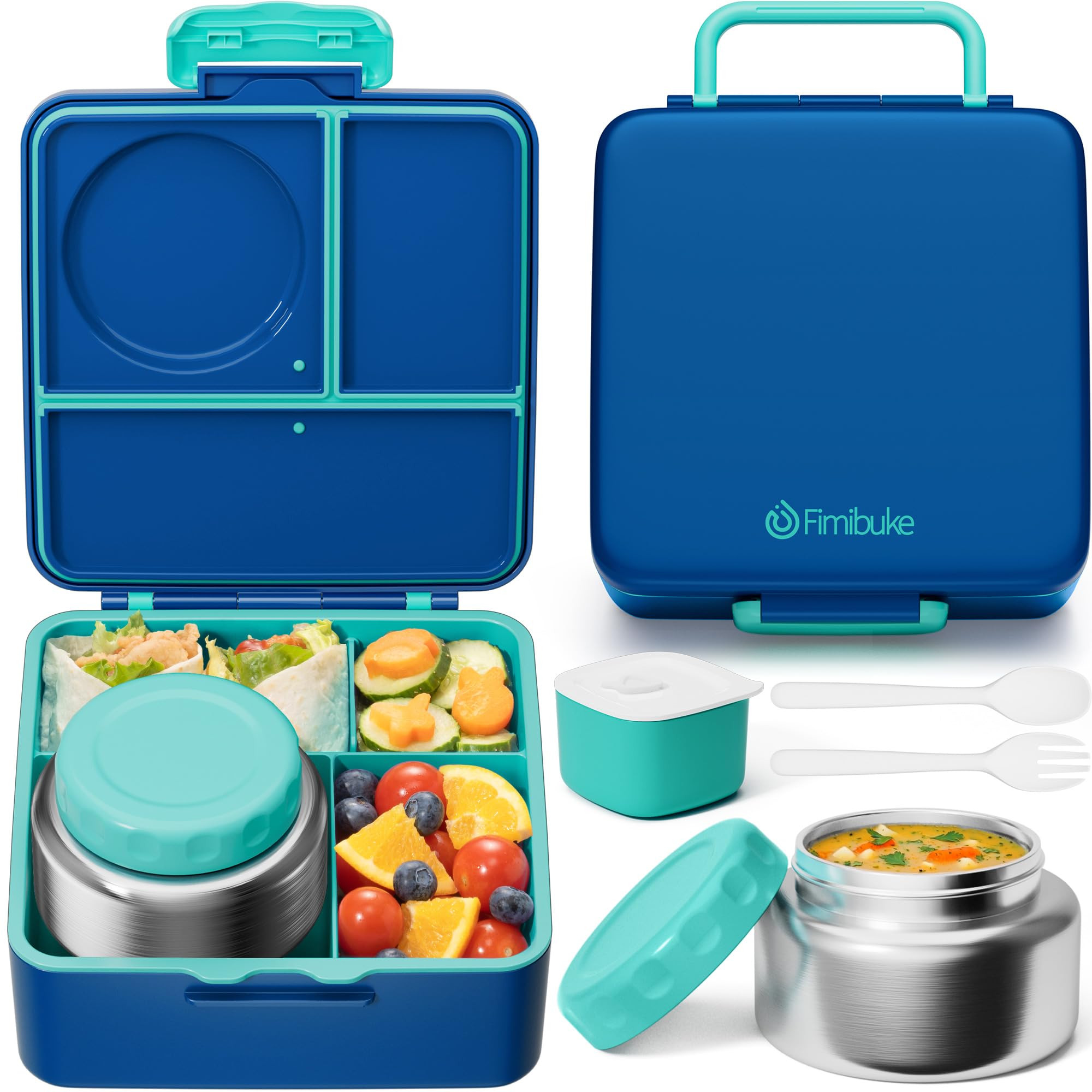 Fimibuke Bento Box for Kids Adult, BPA Free & Leakproof Toddler Lunch Box with 8.5oz Insulated Fo... | Amazon (US)
