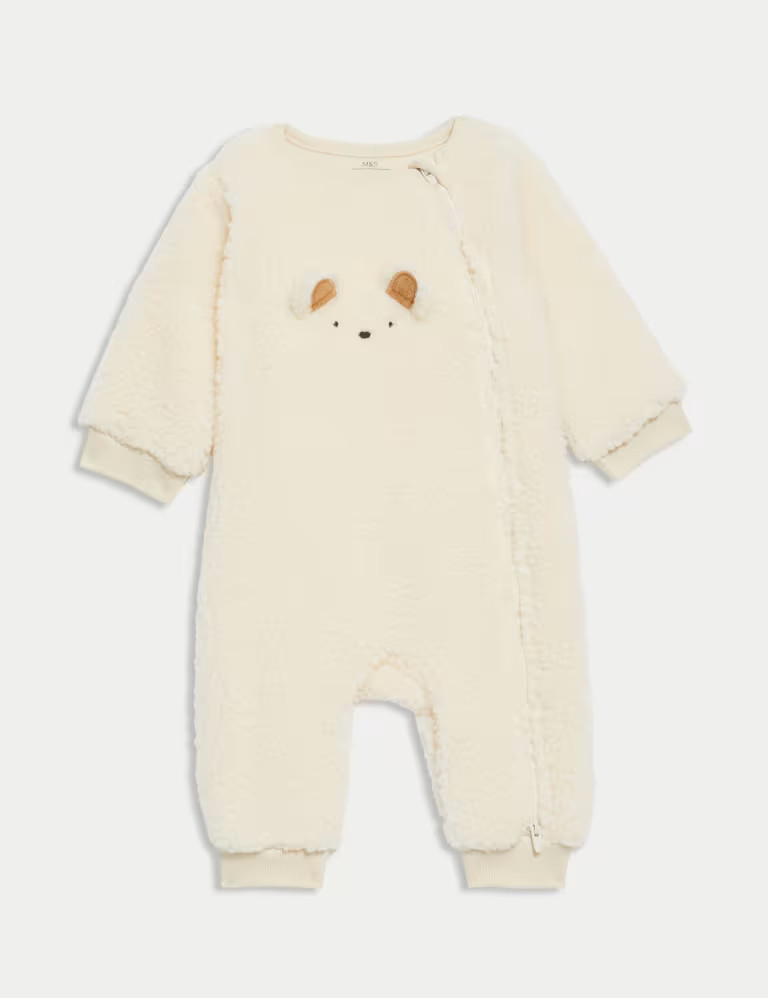 Fleece Bear Face Sleepsuit (7lbs-3 Yrs) | Marks & Spencer (UK)