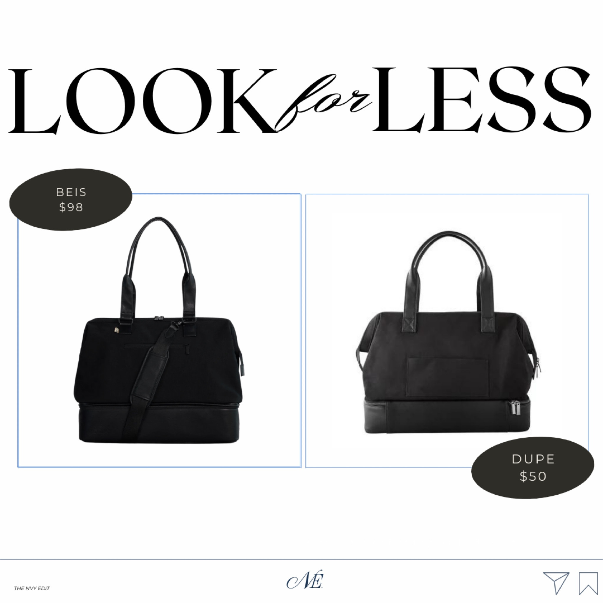 LOOK FOR LESS
BEIS THE WEEKENDER BAG
BEIS DUPE

#LTKsalealert #LTKunder50 #LTKstyletip