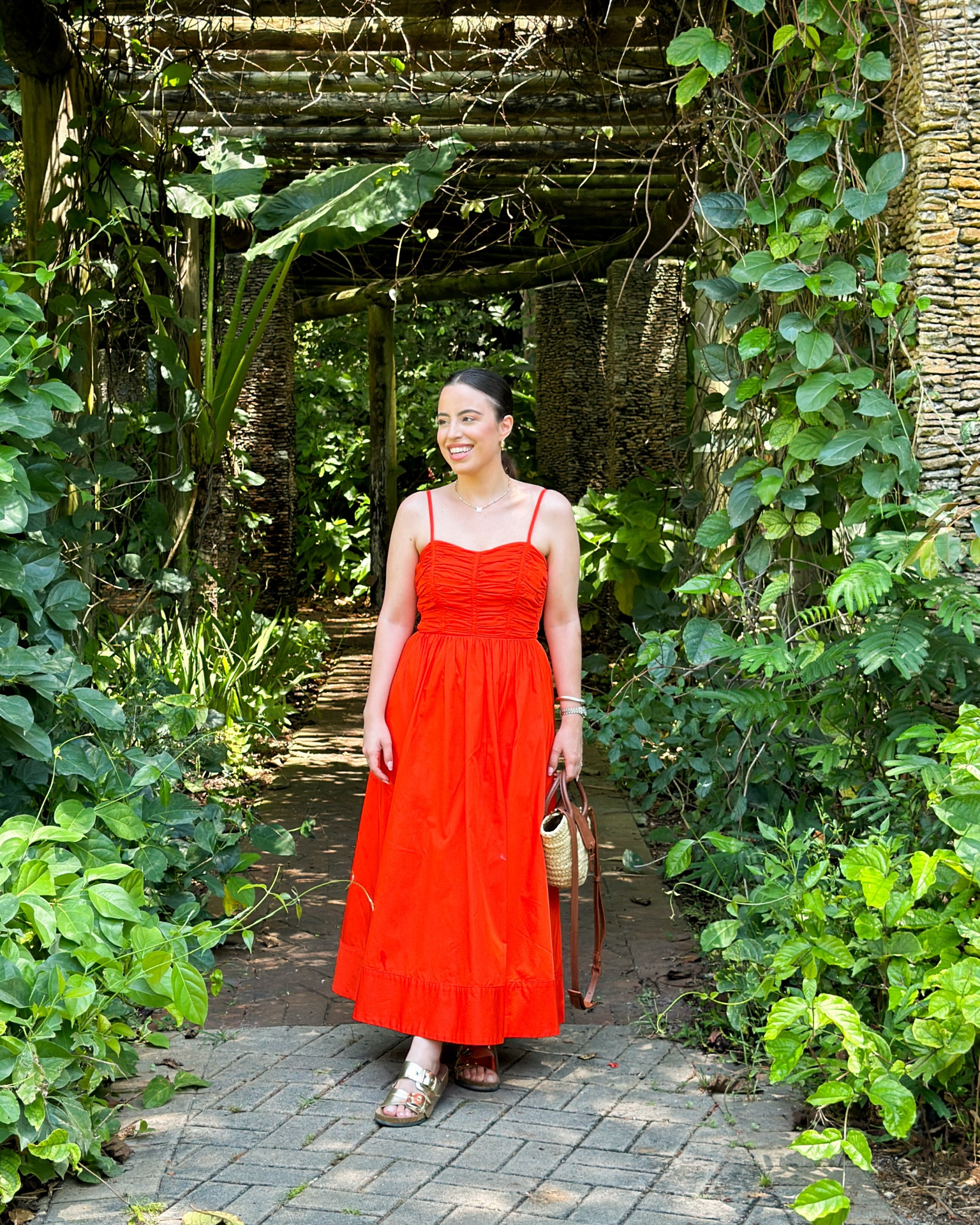 Perfect Summer red midi dress!! Also linked this adorable basket bag and gold sandals

#LTKStyleTip #LTKShoeCrush #LTKTravel