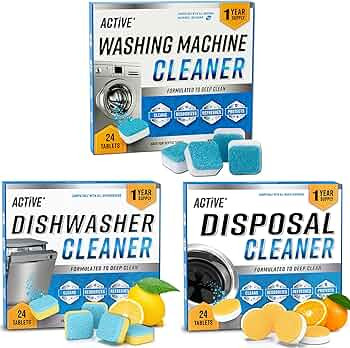 Washing Machine Dishwasher & Disposal Cleaning Tablets - Appliance Refresh Bundle Includes 12 Mon... | Amazon (US)