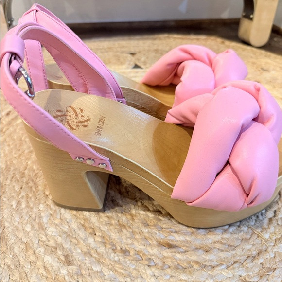 Sam & Libby Pink Knotted Platform Sandals | Poshmark