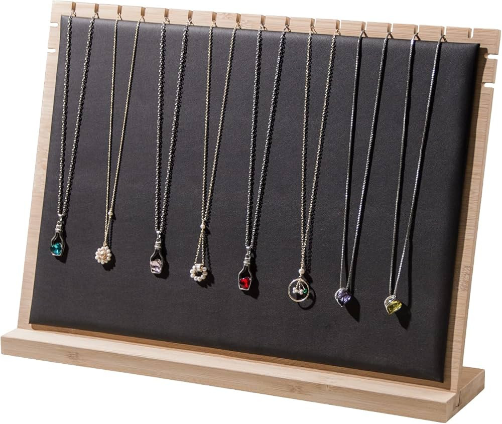 Big Bamboo Necklace Display Stand, Pendant Necklace Jewelry Holder Rack, Chain Jewellery Organize... | Amazon (US)