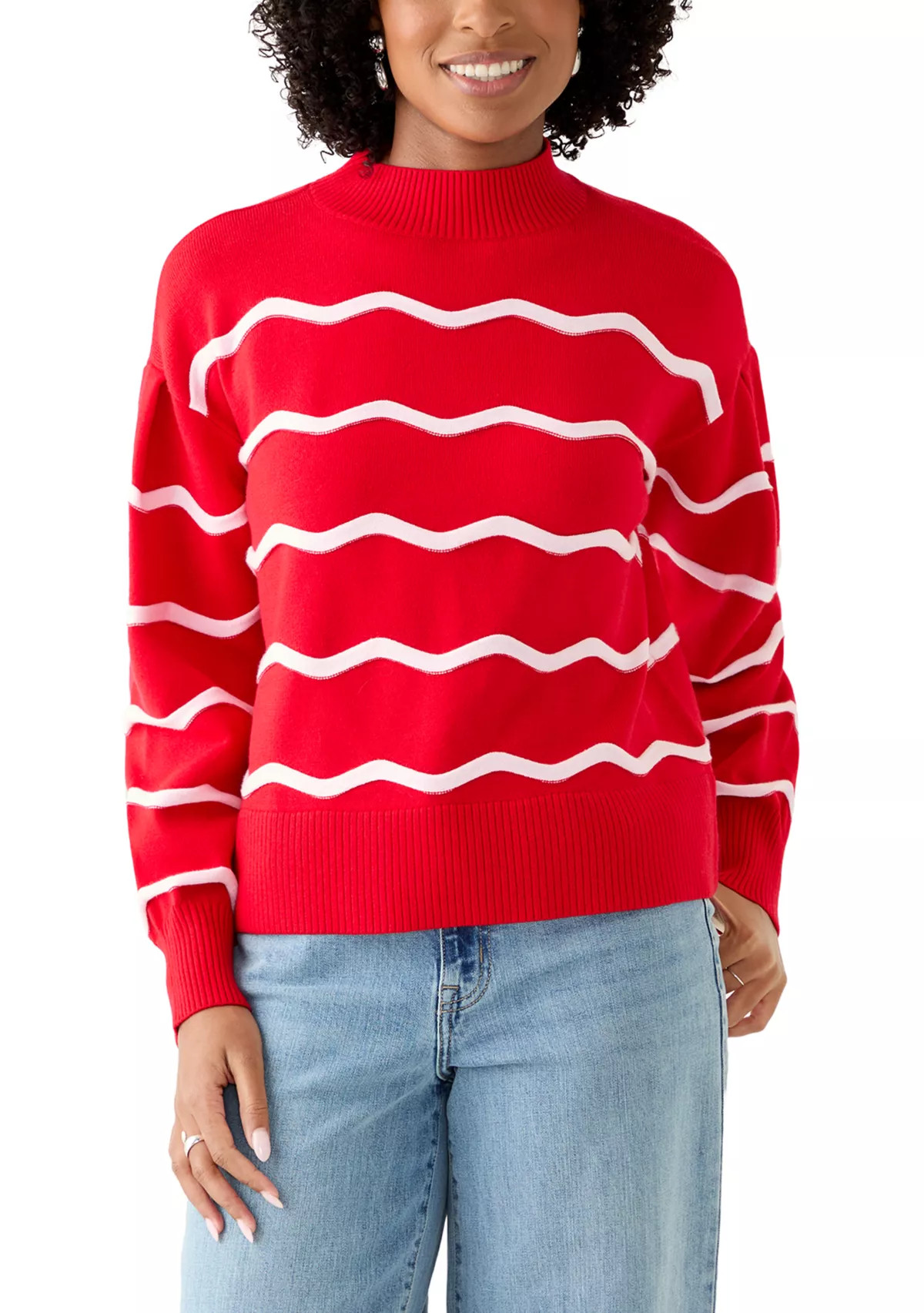 Women's Scallop Striped Sweater | Belk