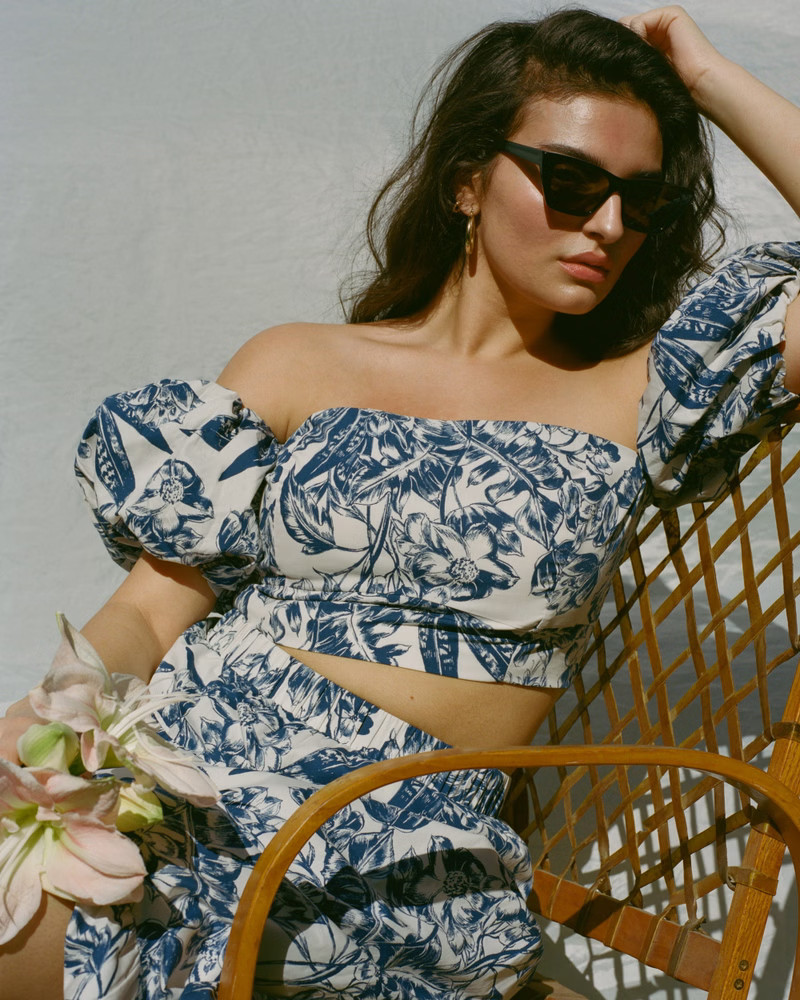 Off-The-Shoulder Poplin Set Top | Abercrombie & Fitch (US)