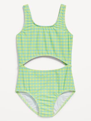 Printed Cutout One-Piece Swimsuit for Girls | Old Navy (US)