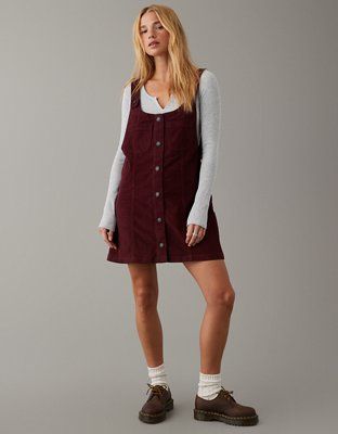 AE Corduroy Pinafore Dress | American Eagle Outfitters (US & CA)