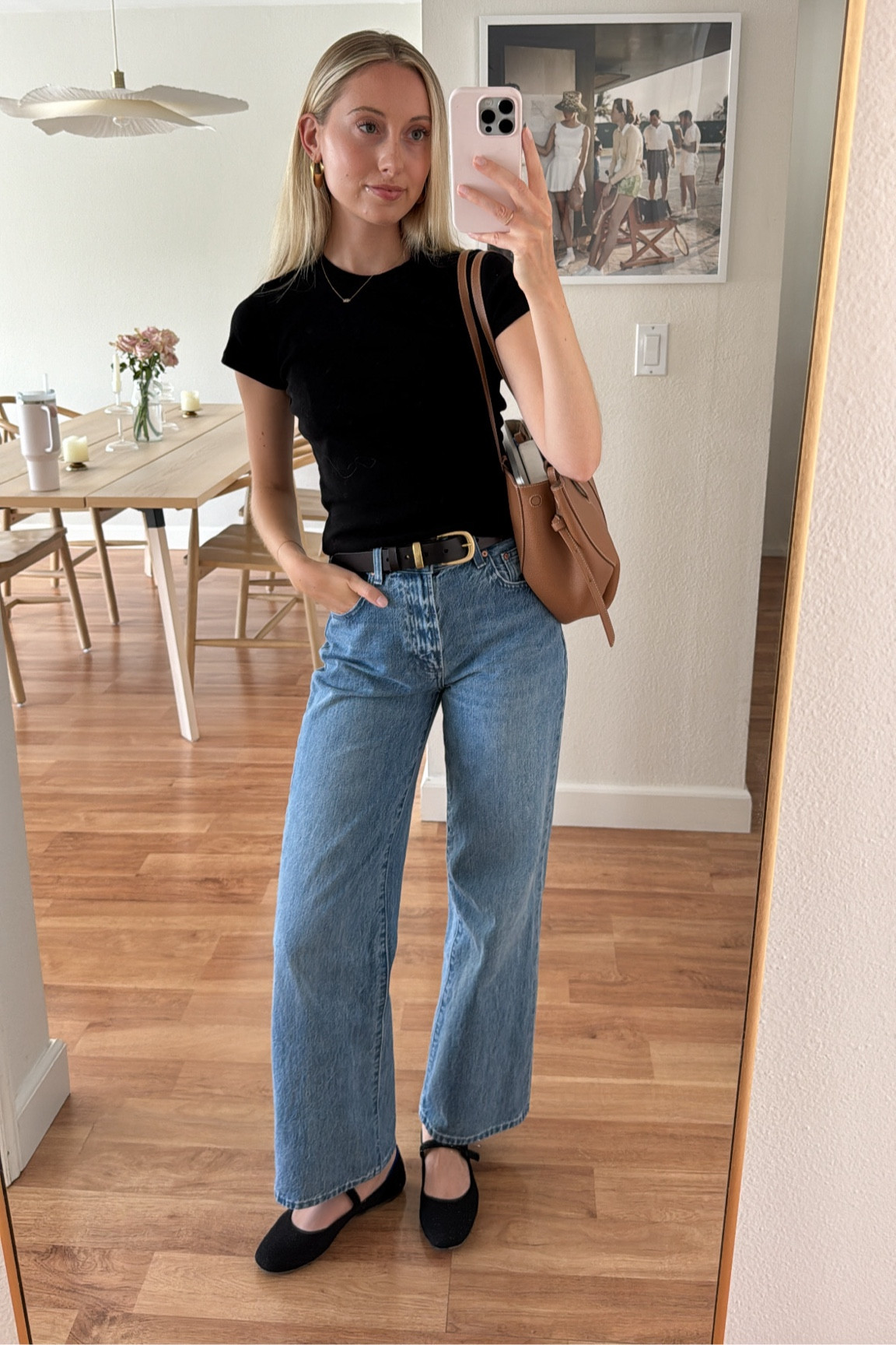 everyday ootd 🫶🏼 obsessed with these jeans from denim forum, i have them in 3 colors! 

#LTKWorkwear #LTKItBag #LTKStyleTip
