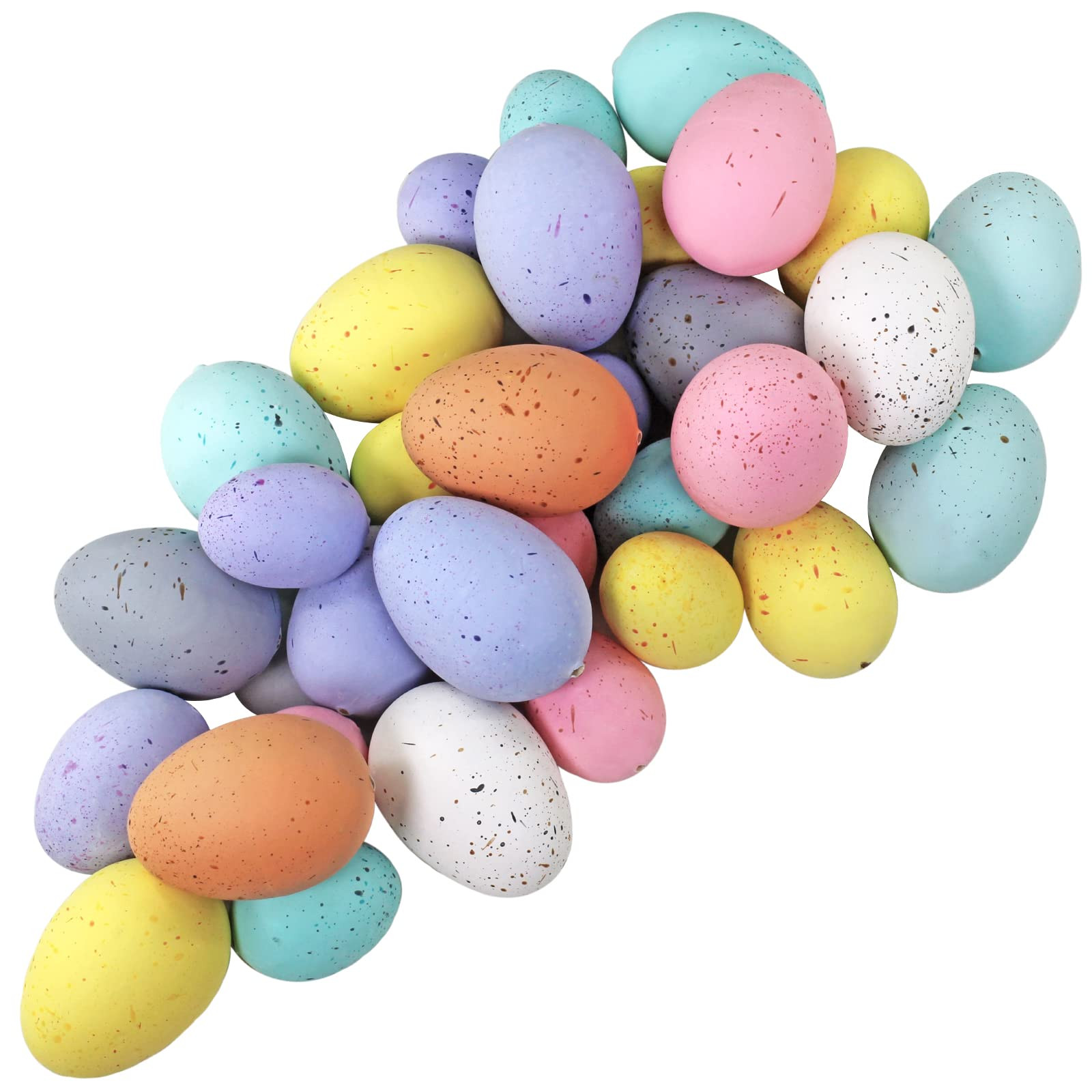 Winlyn 32 Pcs Assorted Faux Foam Easter Eggs Speckled Eggs Decorative Pastel Easter Eggs for DIY ... | Amazon (US)