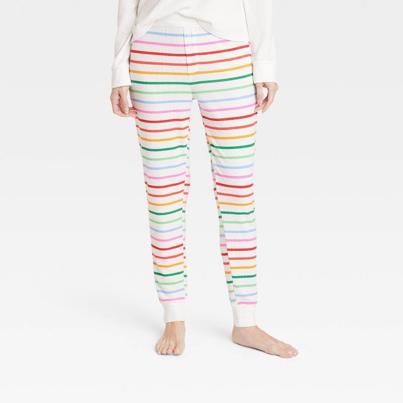 Women's Striped Matching Family Thermal Pajama Pants - Wondershop™ Cream | Target