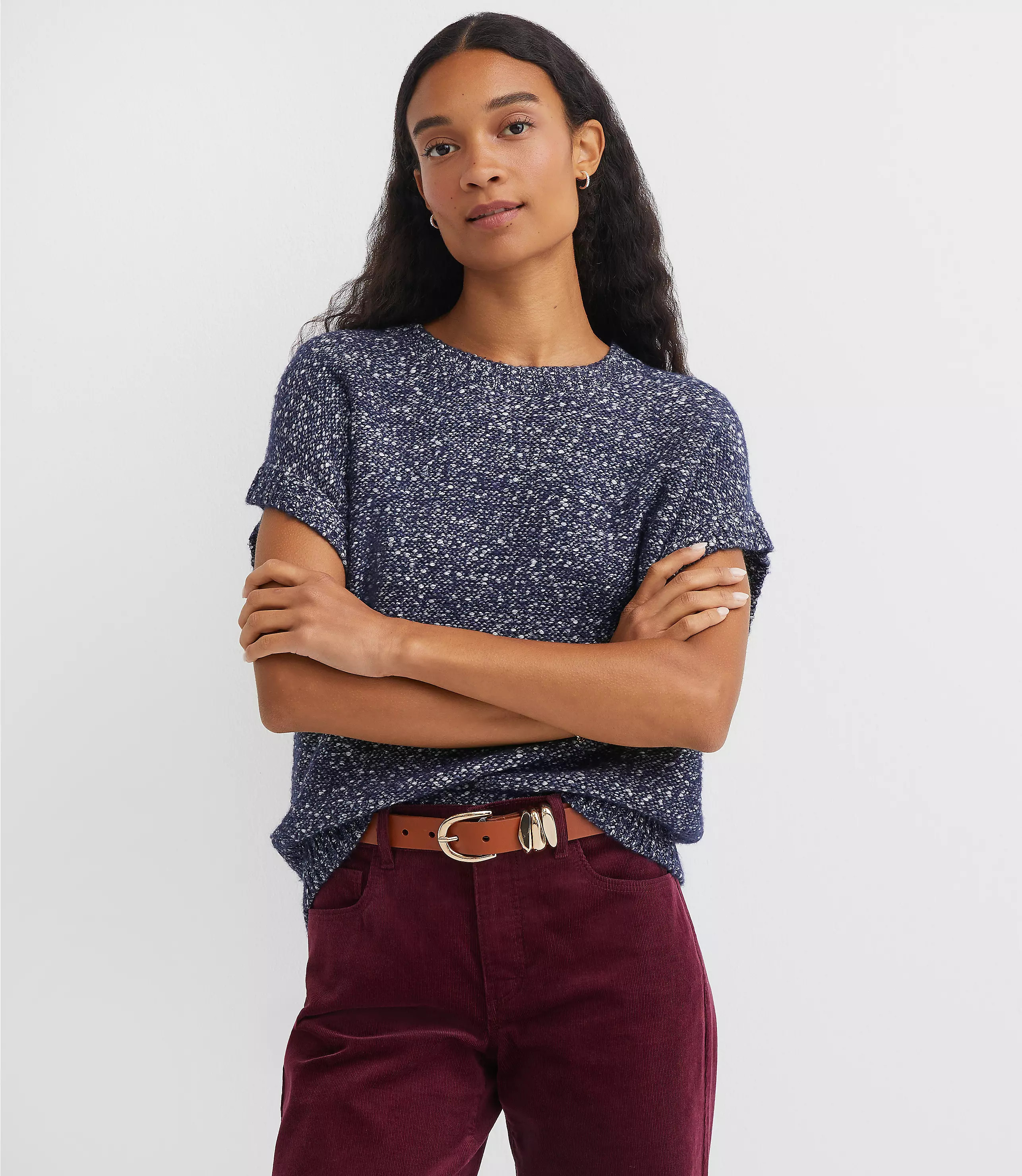 Flecked Wedge Sweater | LOFT