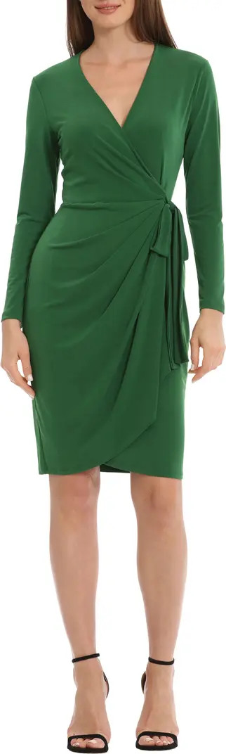 Maggy London Matte Jersey Long Sleeve Wrap Dress | Nordstromrack | Nordstrom Rack