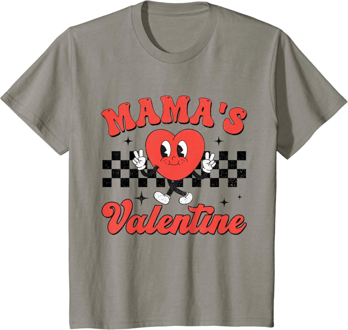 Retro Groovy Mama is My Valentine Cute Heart Boys Girls Kids T-Shirt | Amazon (US)
