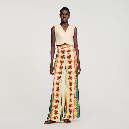 Printed flared trousers | Sandro US | Sandro-Paris US