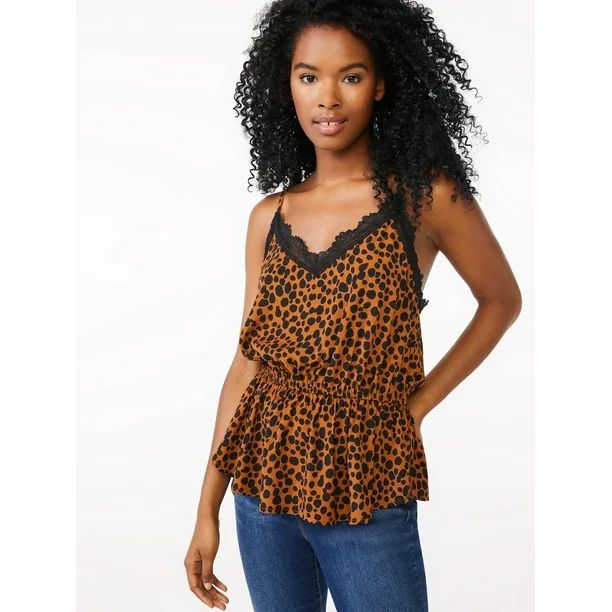Scoop Women's Lace Peplum Cami Top - Walmart.com | Walmart (US)