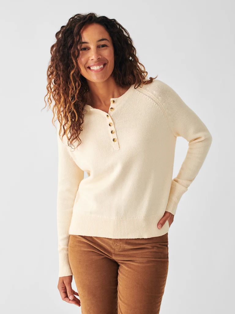 Cozy Cotton Henley Sweater | Faherty