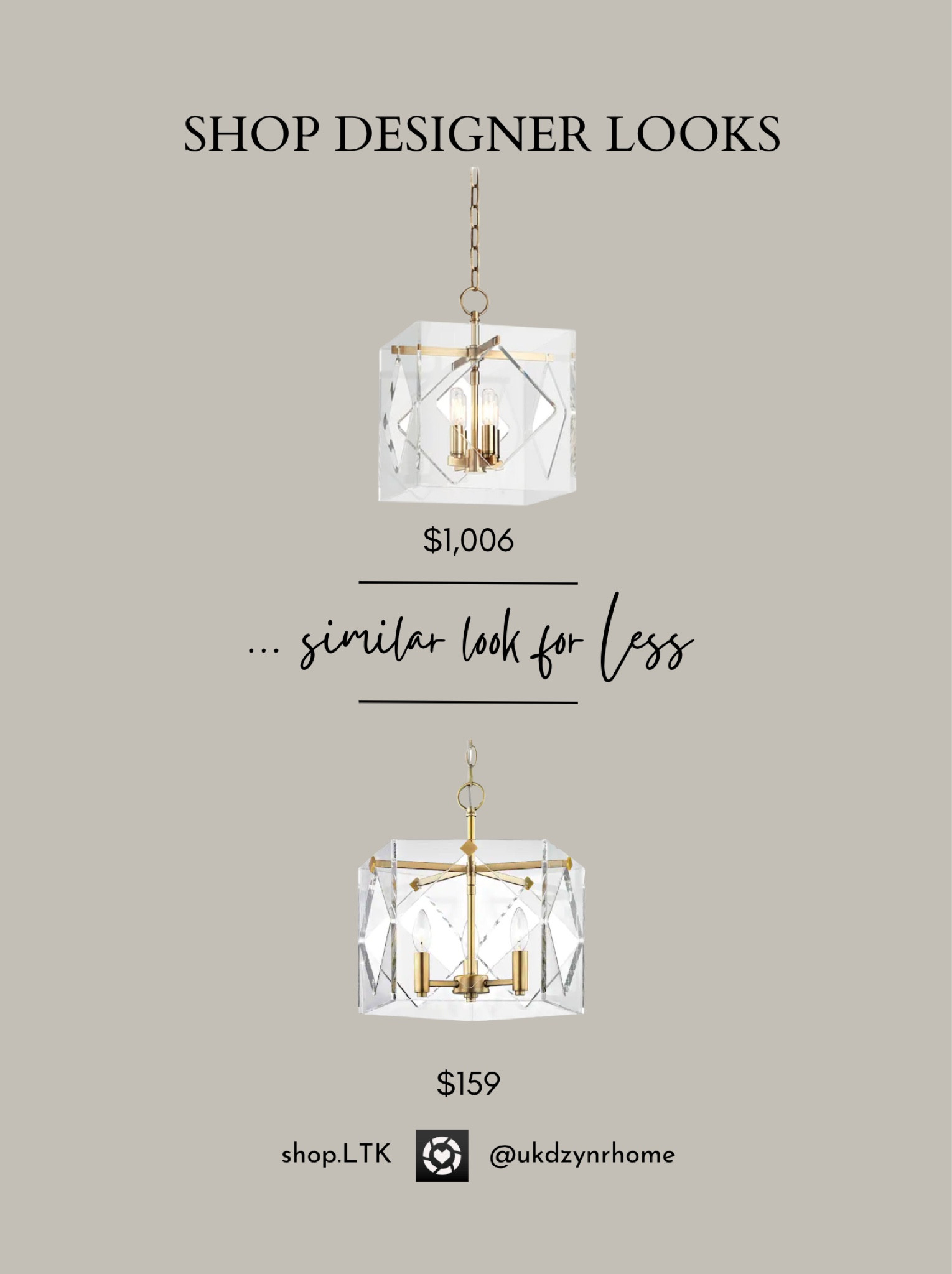 Designer Looks for Less 
Aged Brass Style Chandelier


#LTKFind #LTKhome