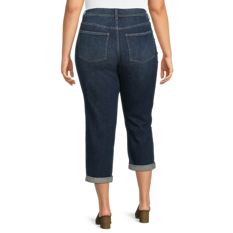 Terra & Sky Women's Plus Size Slim Boyfriend Jeans - Walmart.com | Walmart (US)