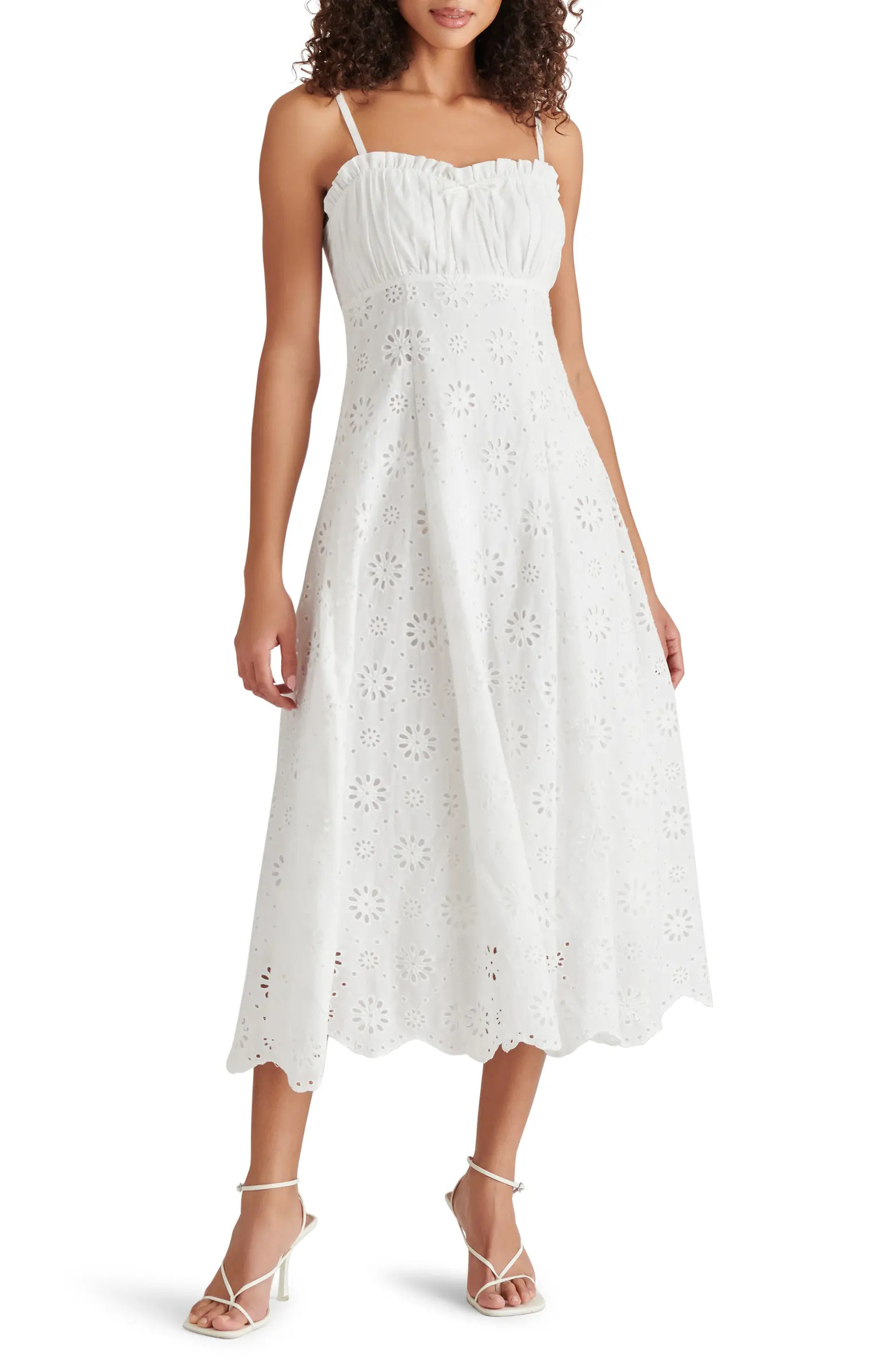 Steve Madden Ava Cotton Eyelet Midi Dress | Nordstrom | Nordstrom
