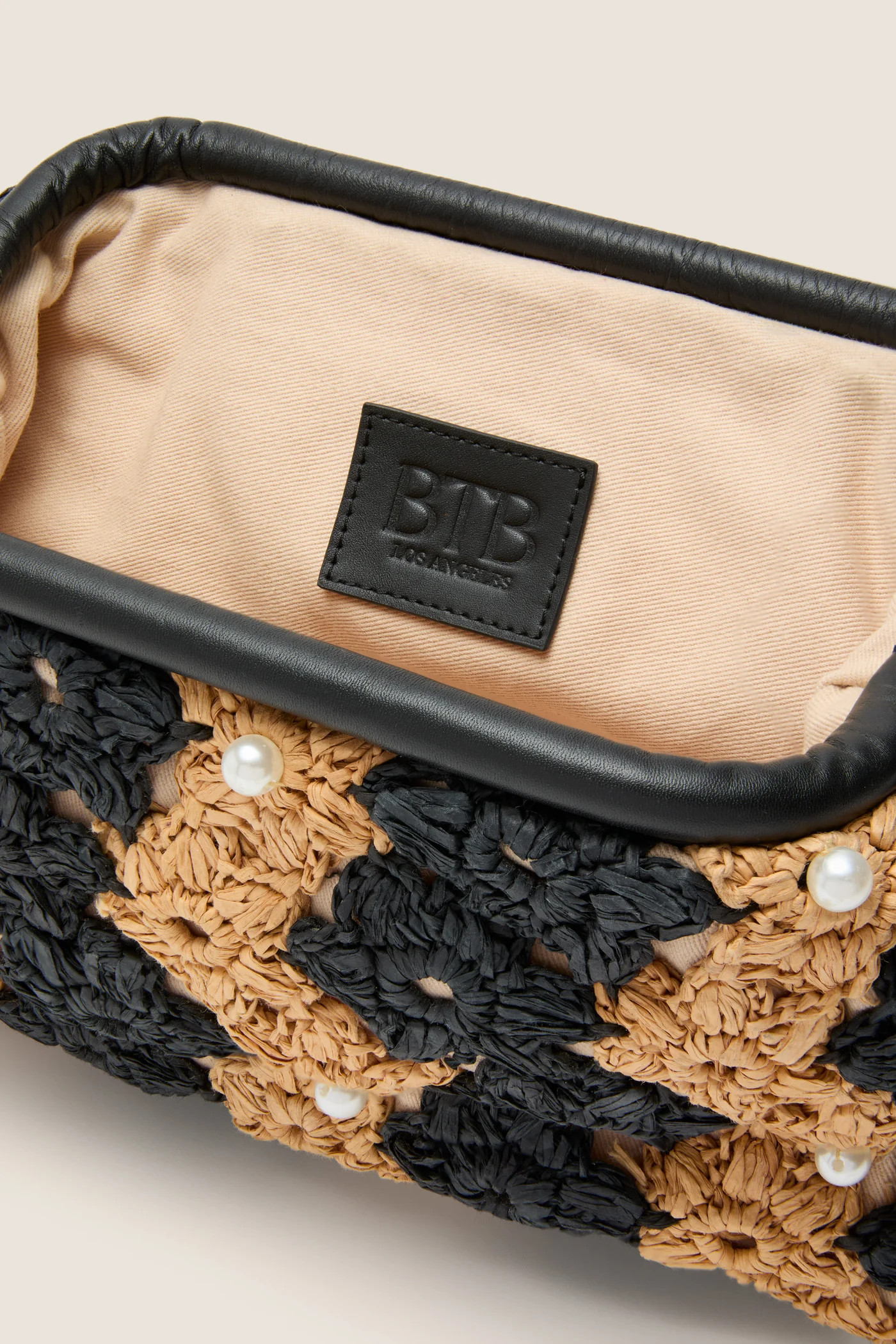Natural and Black Briar Flower Clutch | Tuckernuck (US)