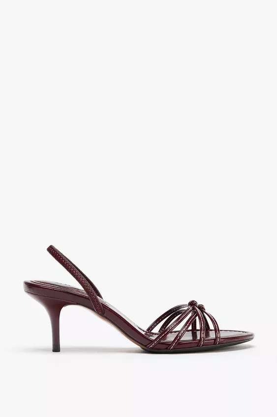 STITCHING DETAIL HEELED SANDALS | Zara US