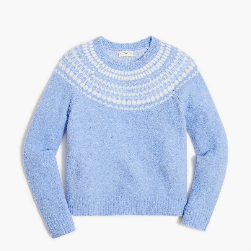 Girls' long-sleeve Fair Isle sweater in extra-soft yarn | J.Crew Factory