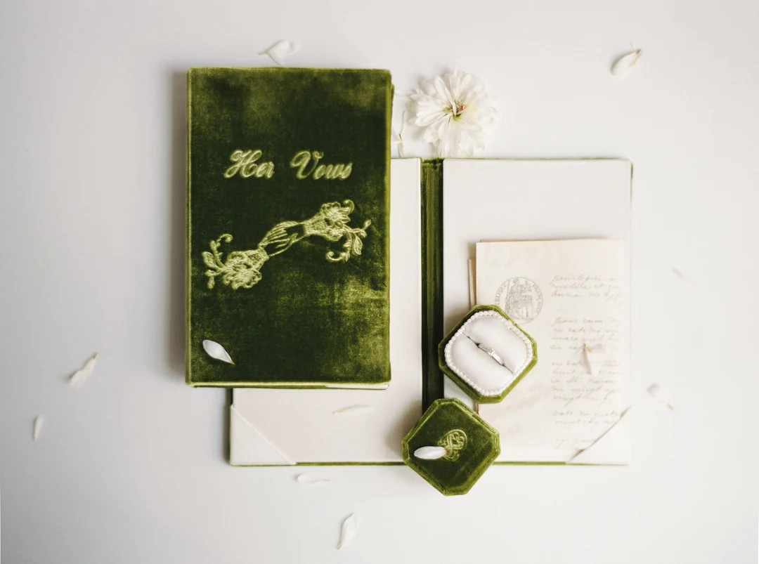 His Vows and Her Vows Wedding Books Silk Velvet Vow Book Set - Etsy | Etsy (US)