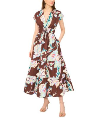 CeCe Women's V-Neck Maxi Dress - Olive Green | Macy's