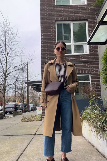 Daily Look 3.11

Sèzane sweater, XS, first TTS. Sèzane trench, 2, I sized up. Everlane jeans, 24, I took my smaller size and cut the hem. Frēda Salvador loafers, STITCHANDSALT15 for 15% off your first purchase. Quince sunglasses. Madewell bag  

#LTKover40 #LTKSeasonal