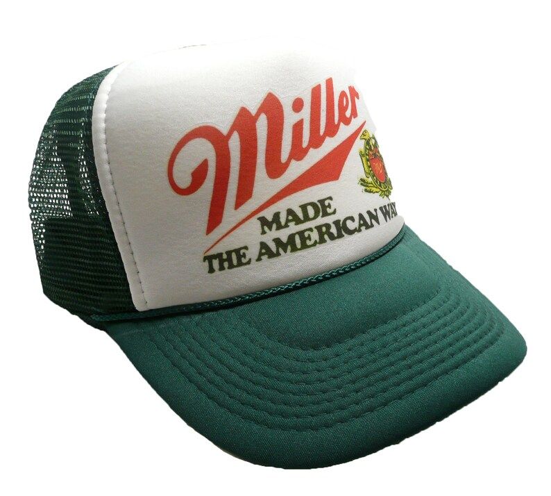 Miller Beer Trucker Hat mesh hat snap back hat Dark Green new | Etsy | Etsy (US)
