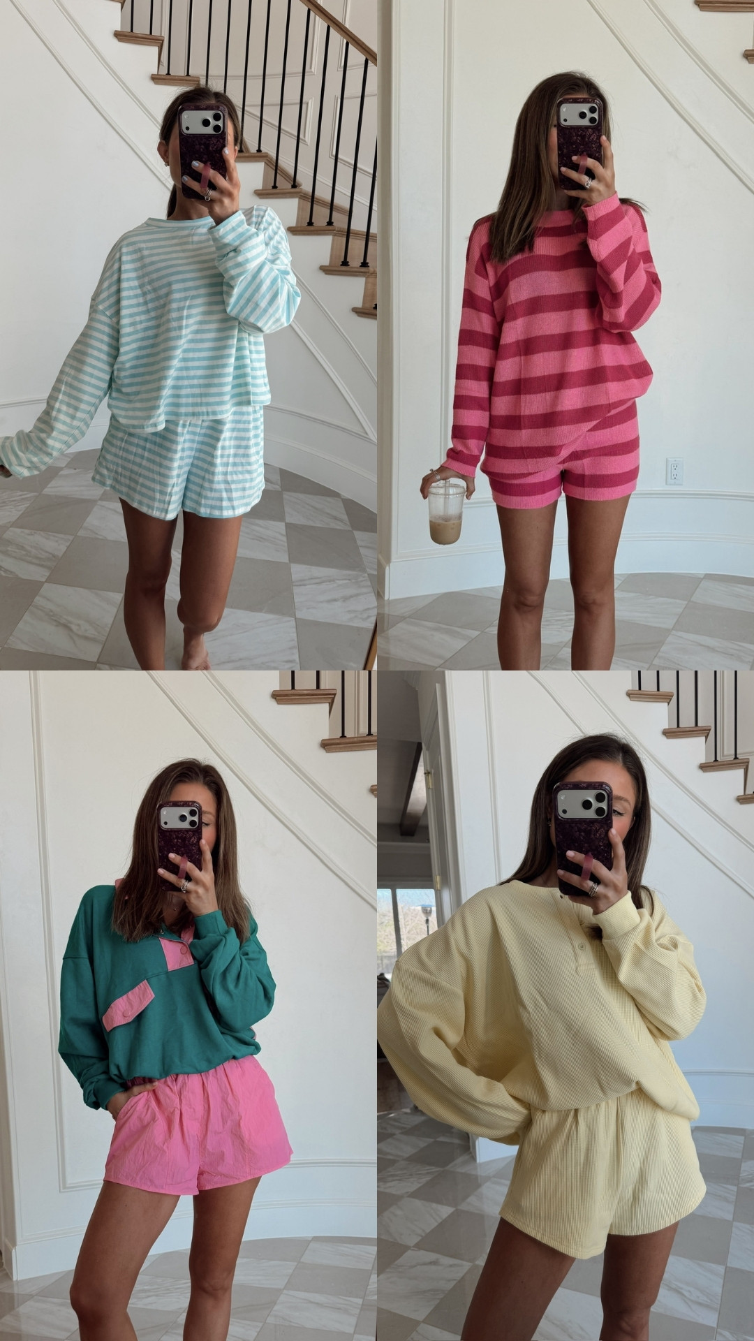 Amazon sets for spring! Love the long sleeve with shorts for a perfect spring transition comfy outfit or travel! 

 #LTKootd #LTKSeasonal #LTKTravel