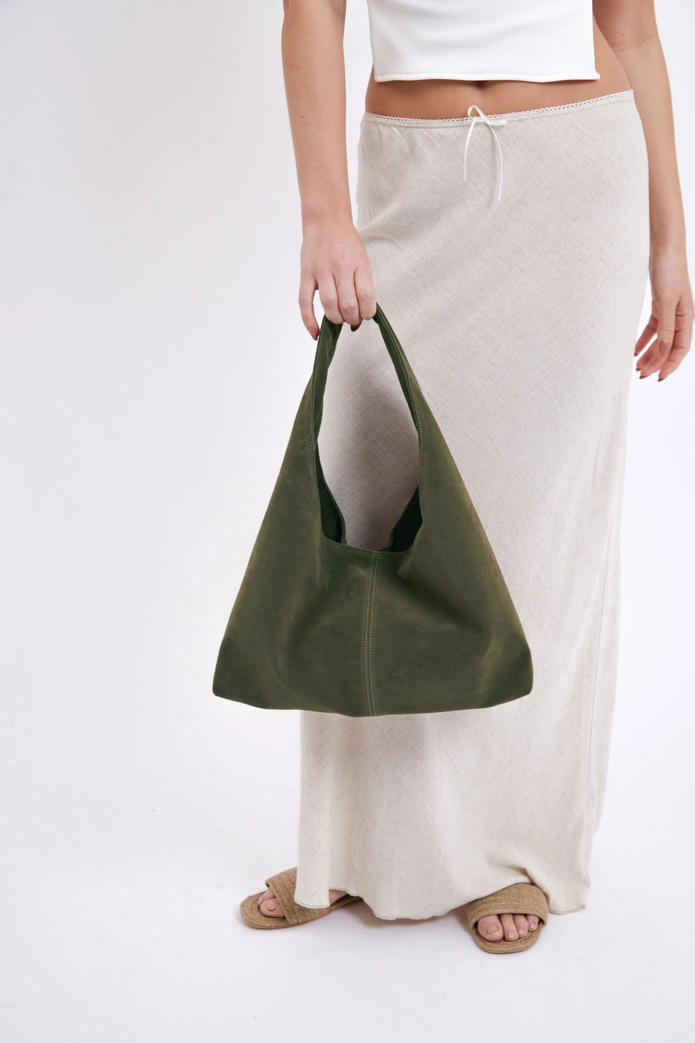 Olive My Accessories London Slouchy Square Faux-Suede Shoulder Bag | Debenhams | Debenhams UK