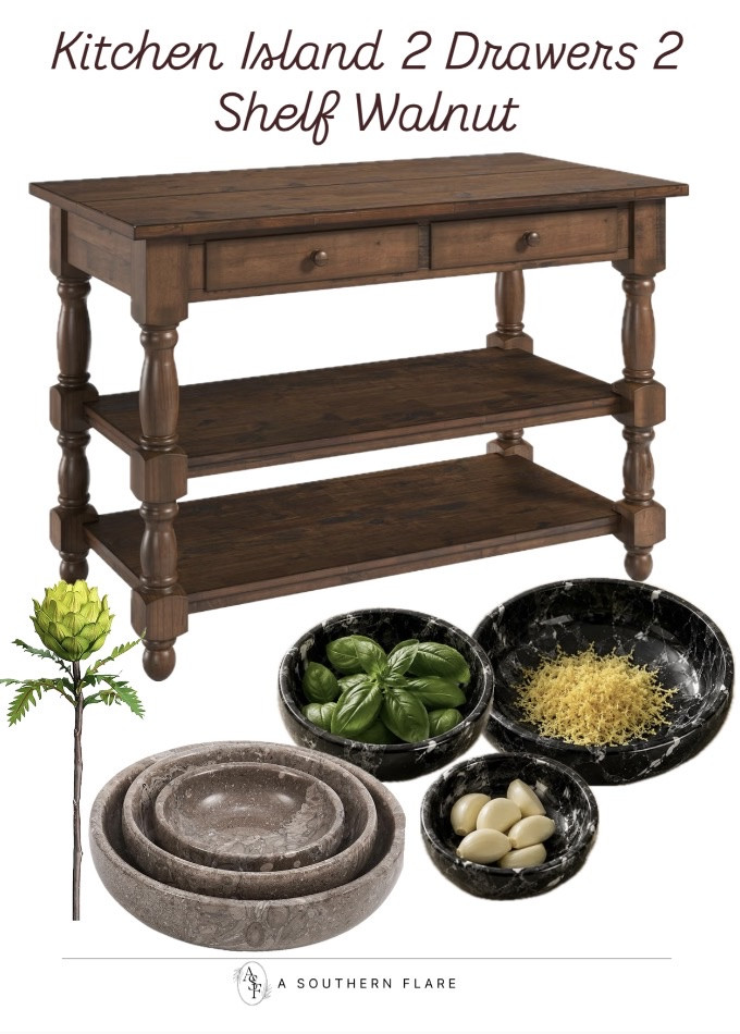 gorgeous walnut kitchen island to my home. So much space for storage! #KitchenMakeover #HomeImprovement