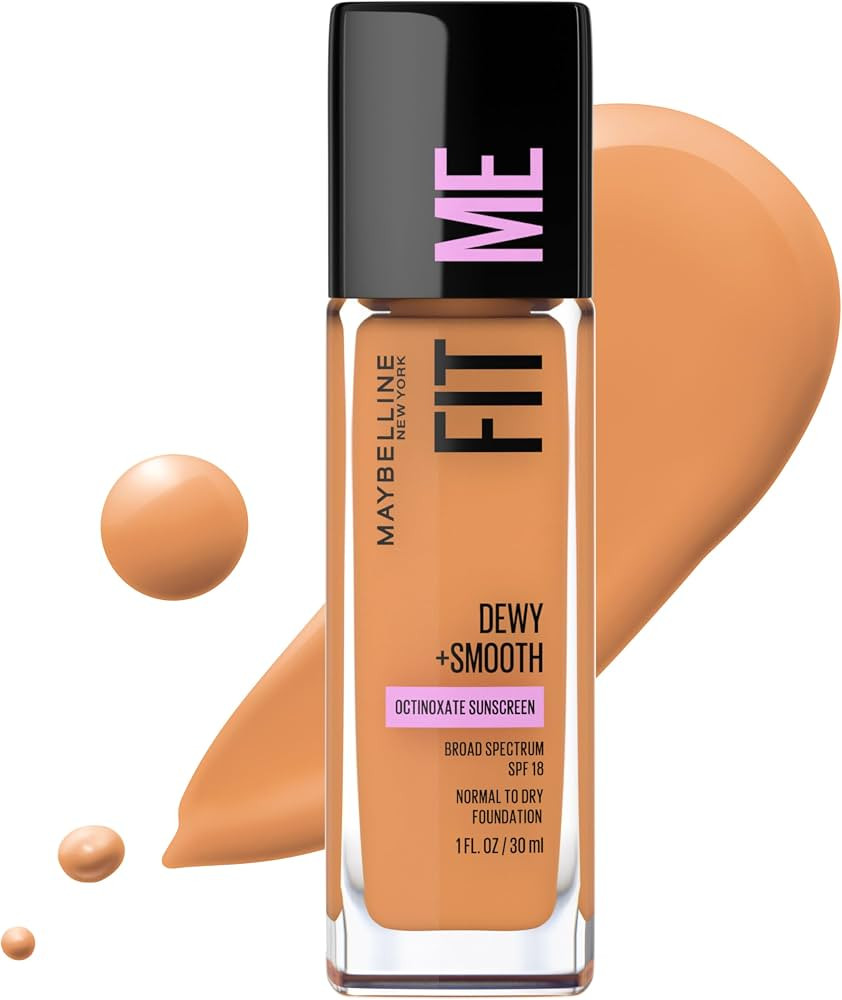 Maybelline Fit Me Dewy + Smooth Liquid Foundation Makeup, Toffee, 1 Count (Packaging May Vary) | Amazon (US)