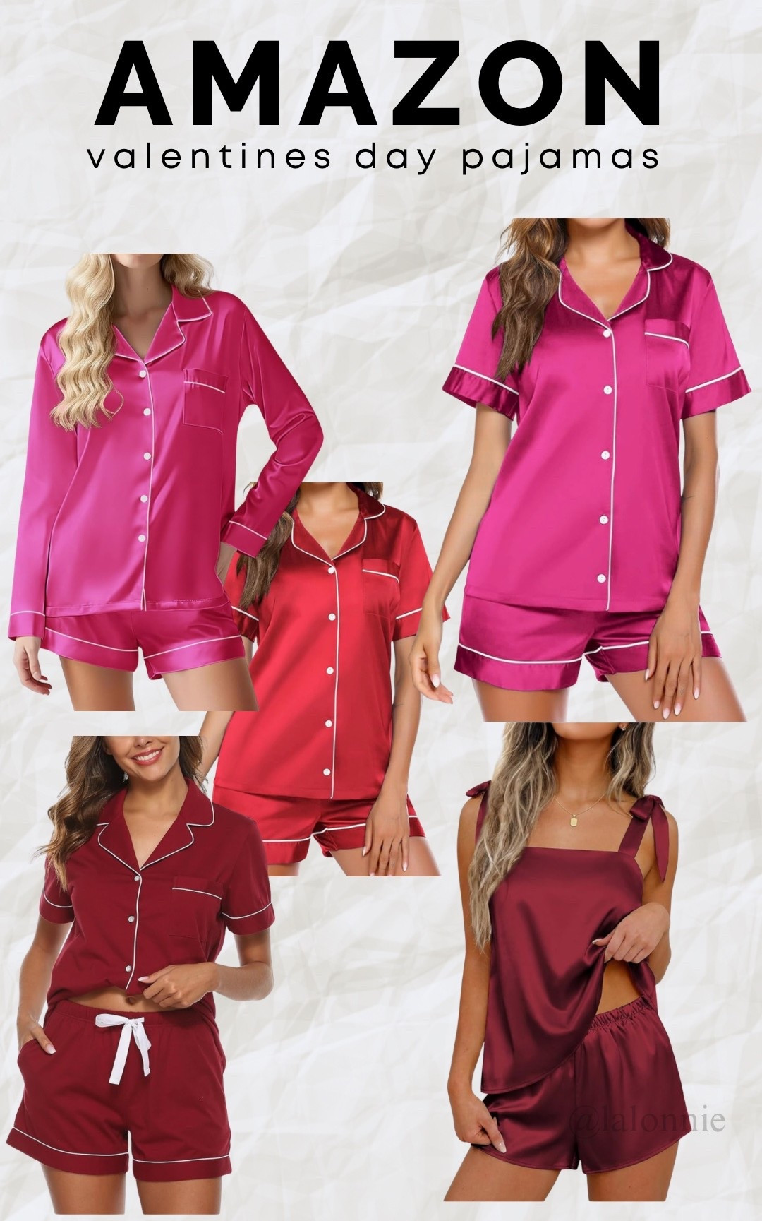 These Valentine’s Day pajama sets are soft, flattering, and perfect for cozy nights in 💖 All from Amazon & linked for easy shopping.