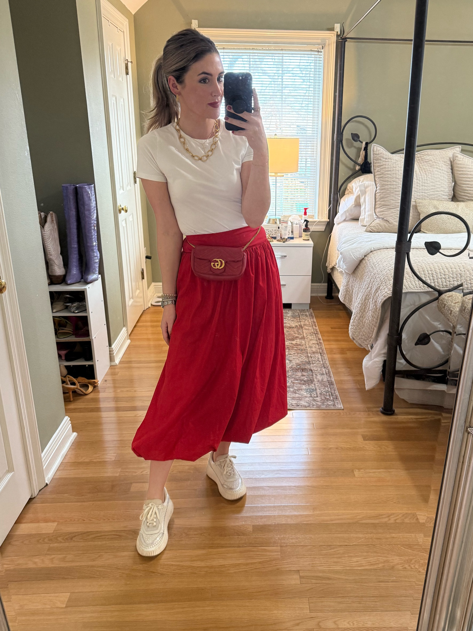 My Super Bowl outfit is also giving major Valentine’s Day vibes ❤️ I love a midi skirt… something about them just feels sophisticated and chic! A basic white tee with a chunky necklace is always a move. These sneakers are some of my favorites! 

#LTKStyleTip #LTKShoeCrush #LTKSeasonal
