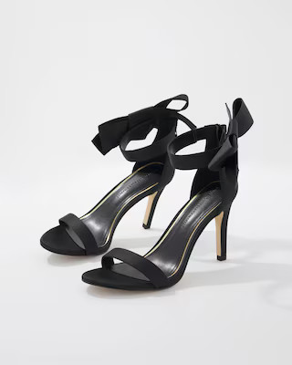 Satin Bow Heeled Sandal | White House Black Market