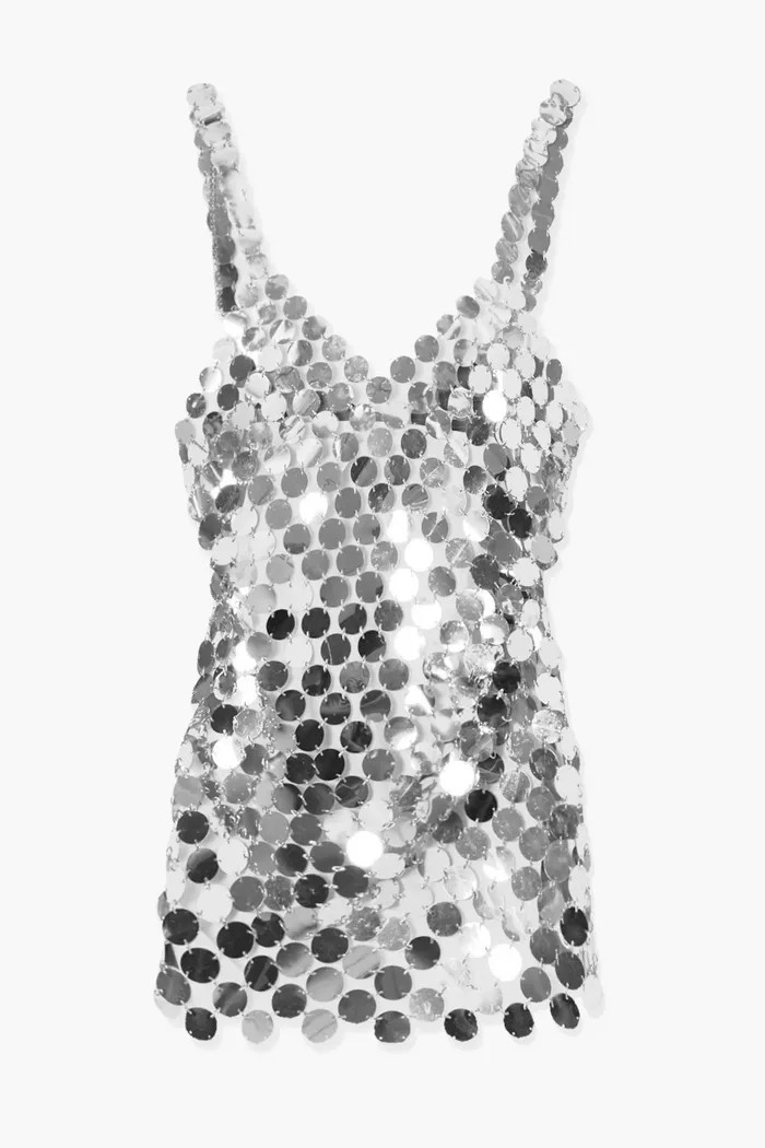 Premium Mirror Disc Mini Dress | Boohoo.com (US & CA)