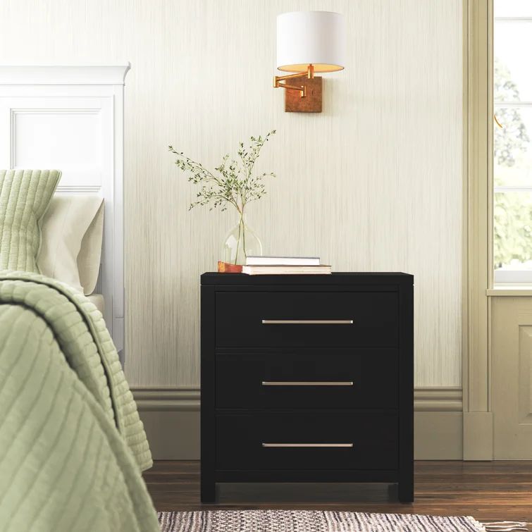 Carncome Solid + Manufactured Wood Nightstand | Wayfair North America