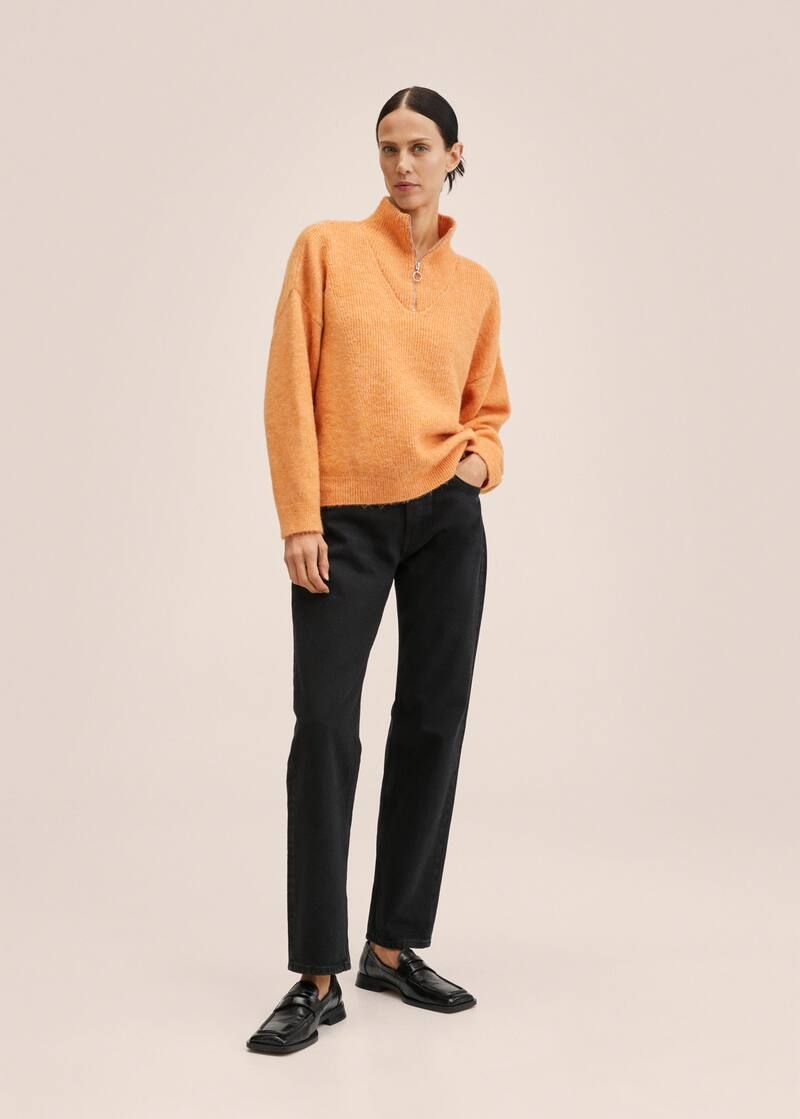 Zip knit sweater | MANGO (US)