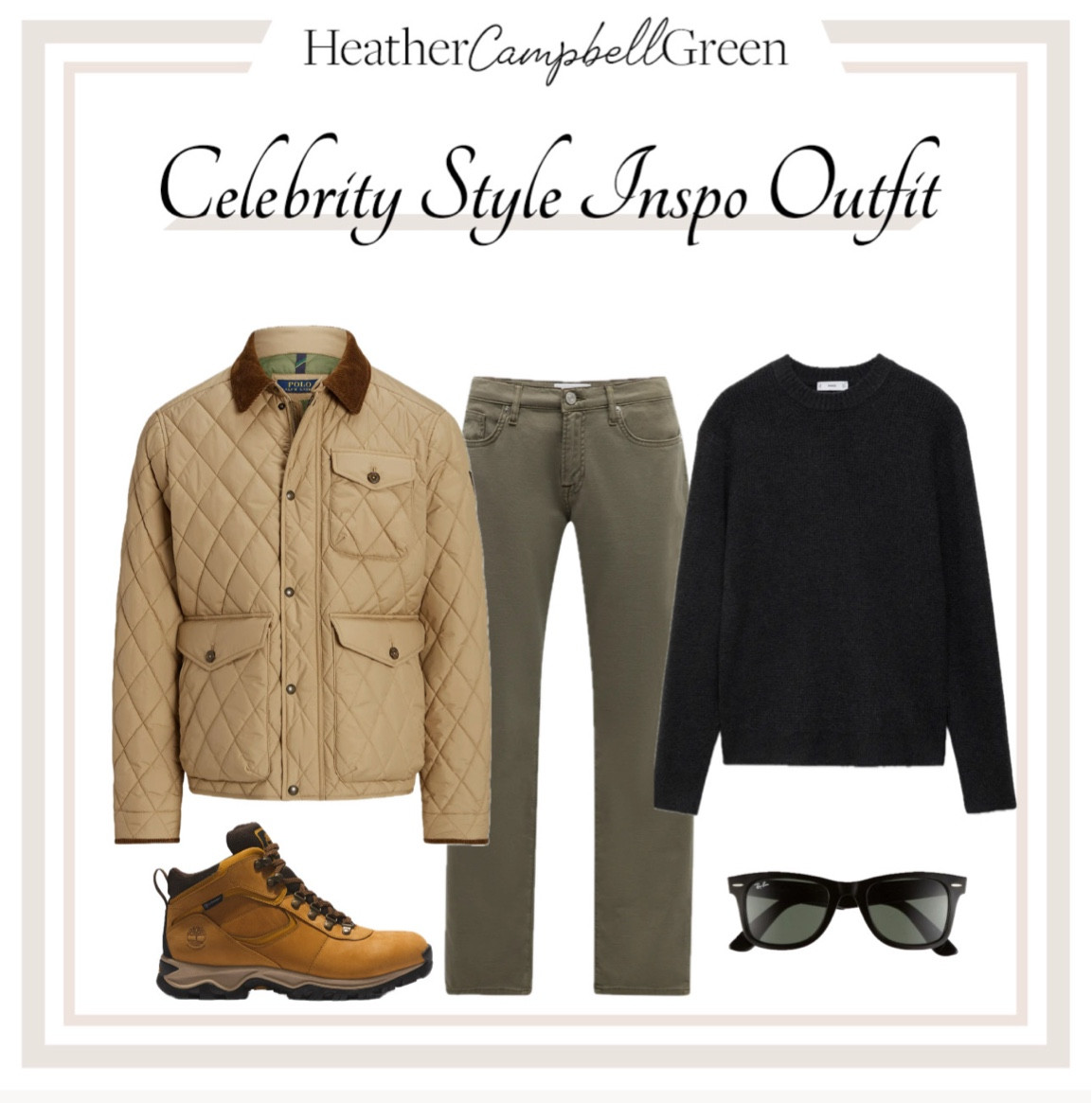 Steele Kevin Costner's Aspen holiday style with this men's quilted water repellent all weather jacket, the exact one Kevin is wearing his signature Ray-Ban Wayfair shades, hiking work boots, comfortable and flattering straight leg pants #KevinCostner

#LTKMens #LTKStyleTip #LTKHoliday