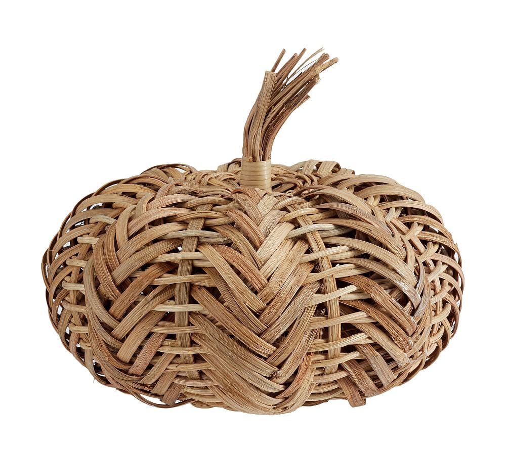 Handwoven Rattan Pumpkin, Natural - Medium | Pottery Barn (US)