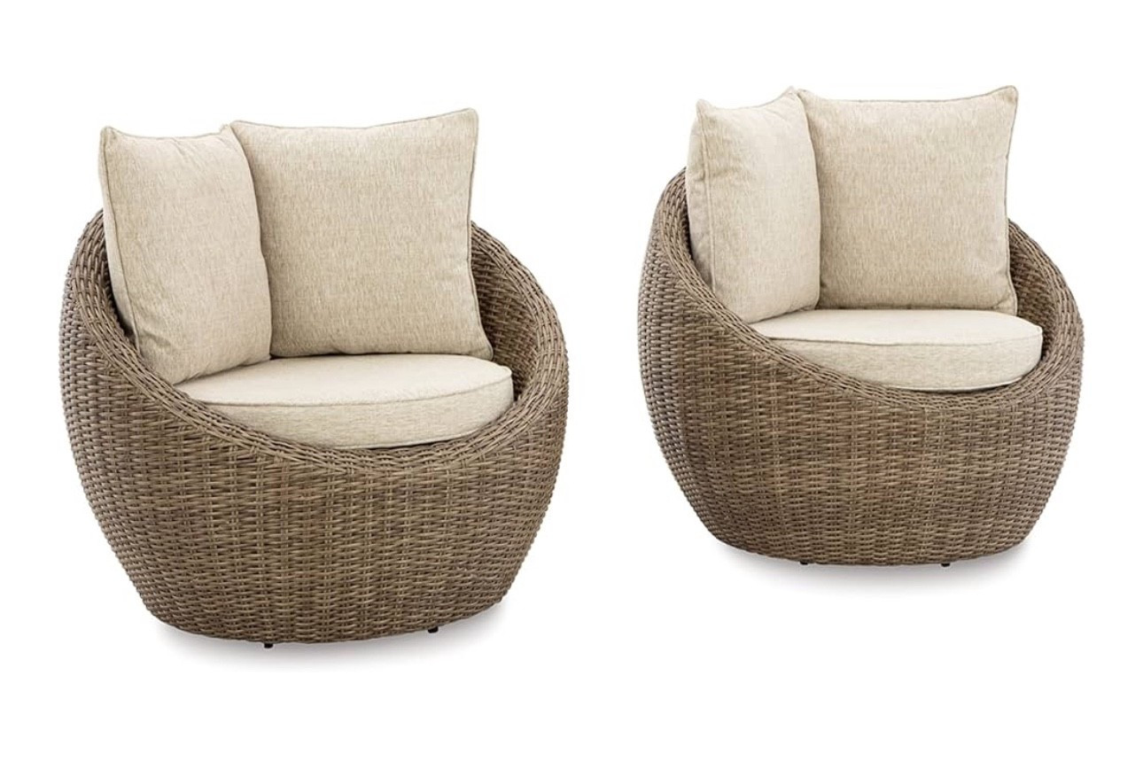 Signature Design by Ashley DANSON Swivel Lounge with Cushion, 2 Count, Light Brown

#LTKHome